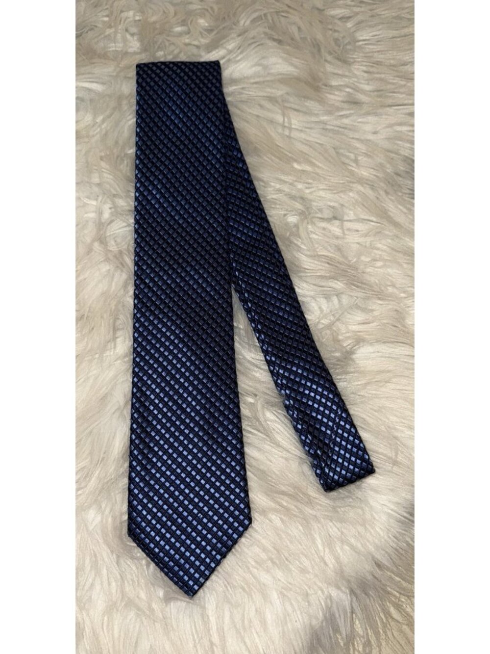 Mens Donald J Trump Signature Collection 100% Silk Neck Tie Printed Blue